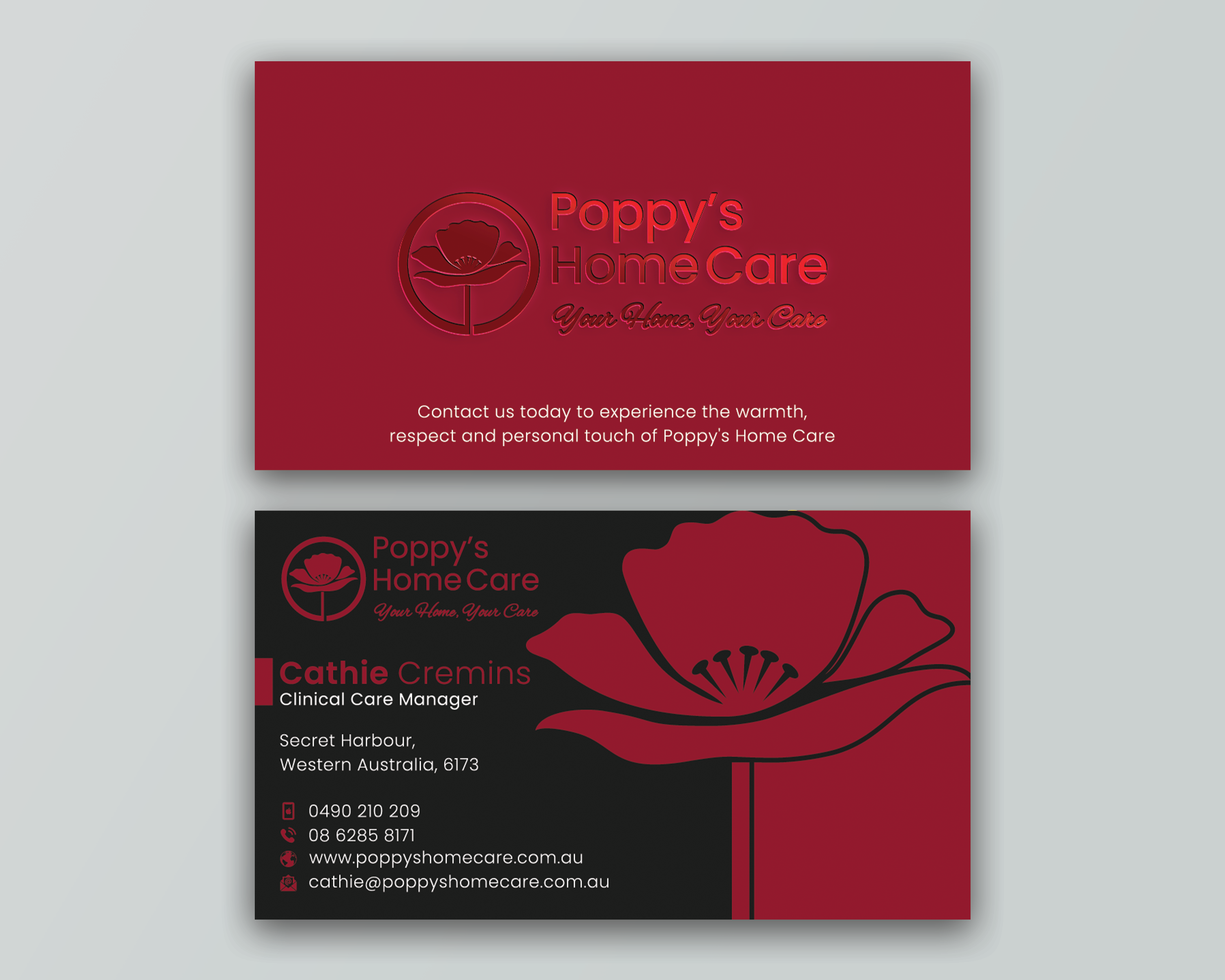 Business Card Design by DesignerShahadat for Poppy's Home Care | Design #34590101