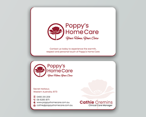 Visitenkarten-Design von DesignerShahadat für Poppy's Home Care | Design: #34590139