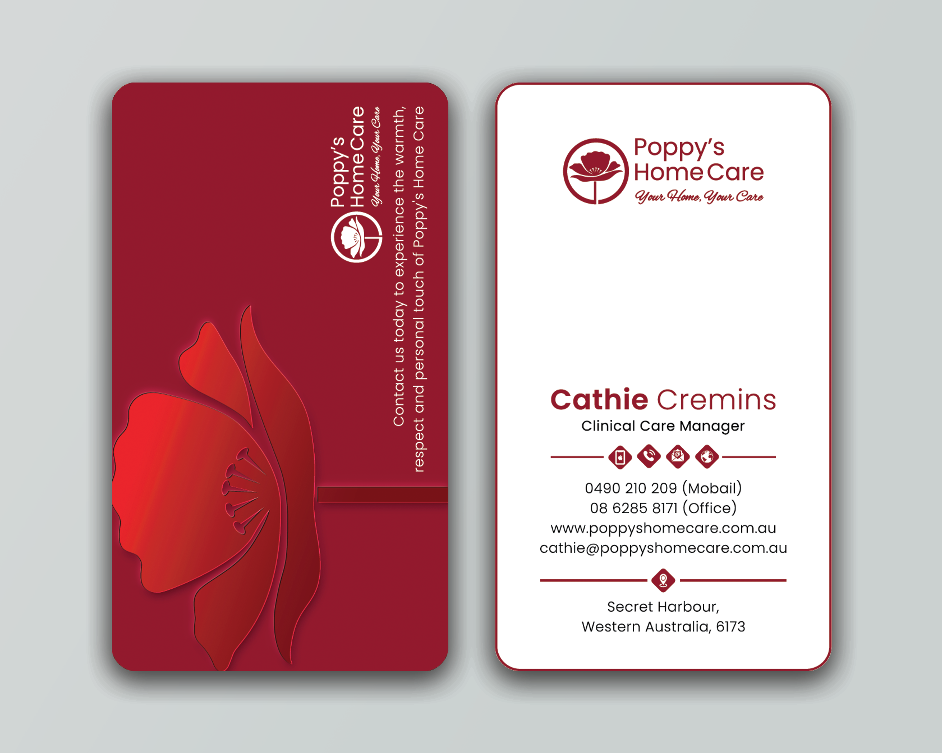 Business Card Design by DesignerShahadat for Poppy's Home Care | Design #34594102