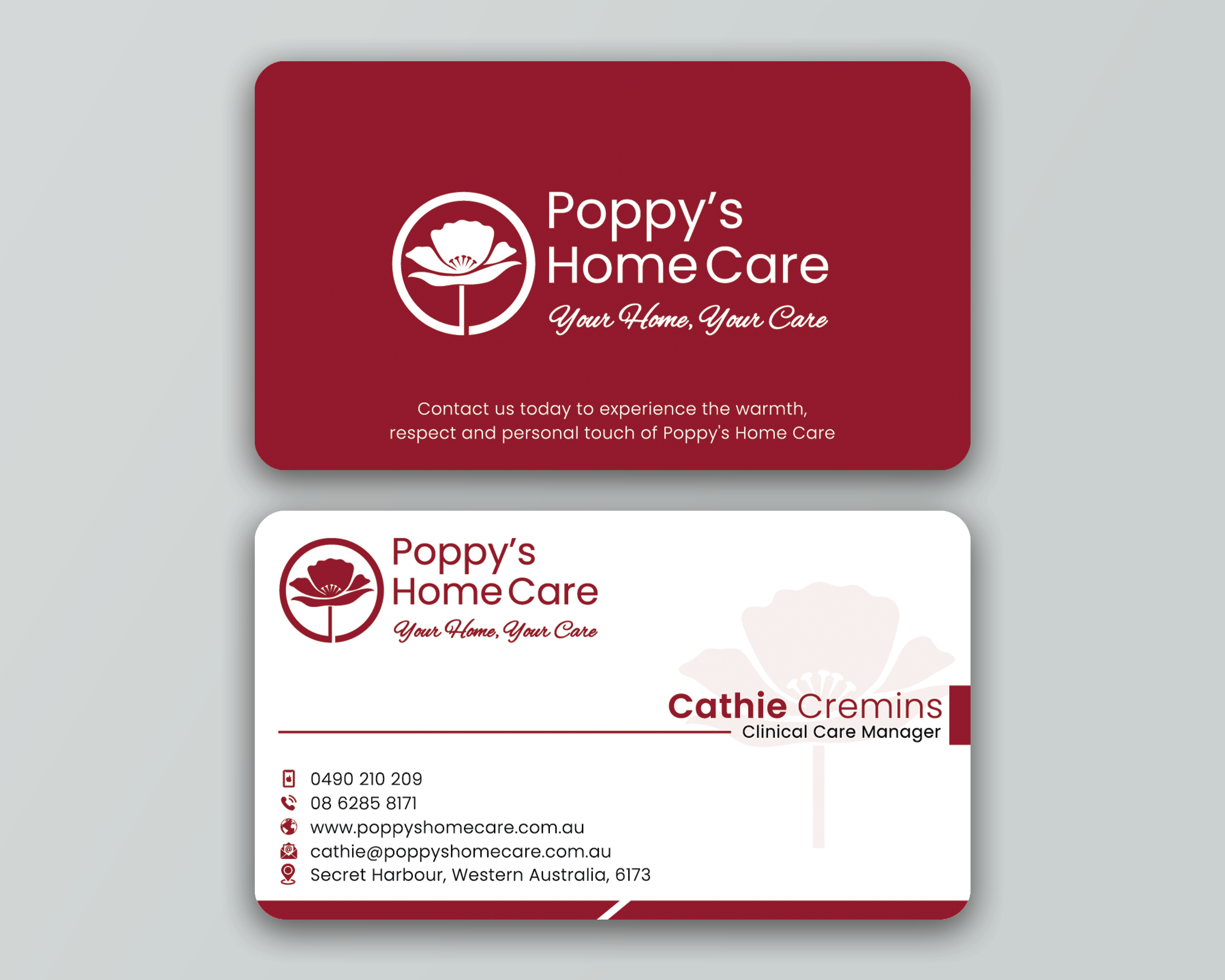 Business Card Design by DesignerShahadat for Poppy's Home Care | Design #34594103