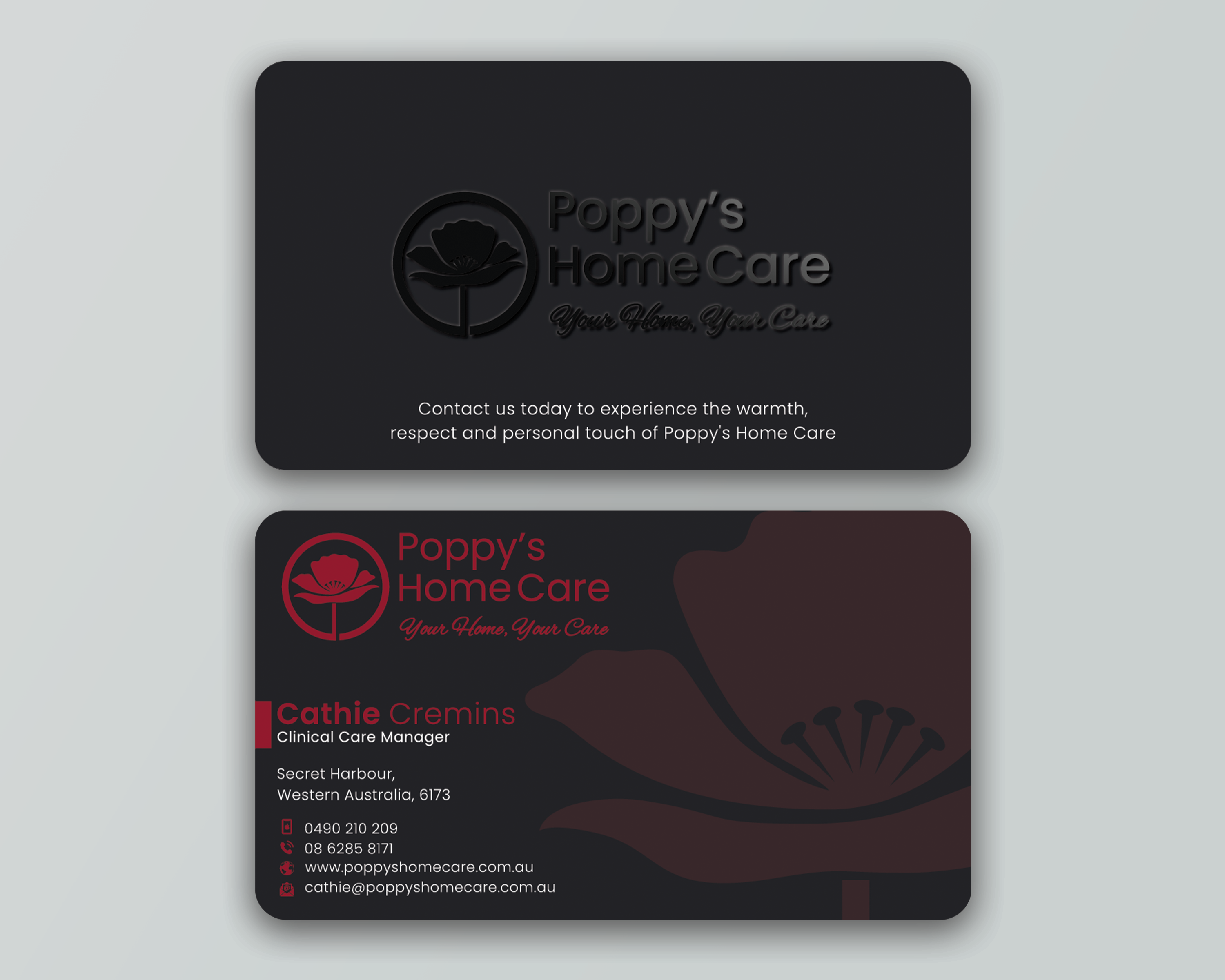 Business Card Design by DesignerShahadat for Poppy's Home Care | Design #34600838