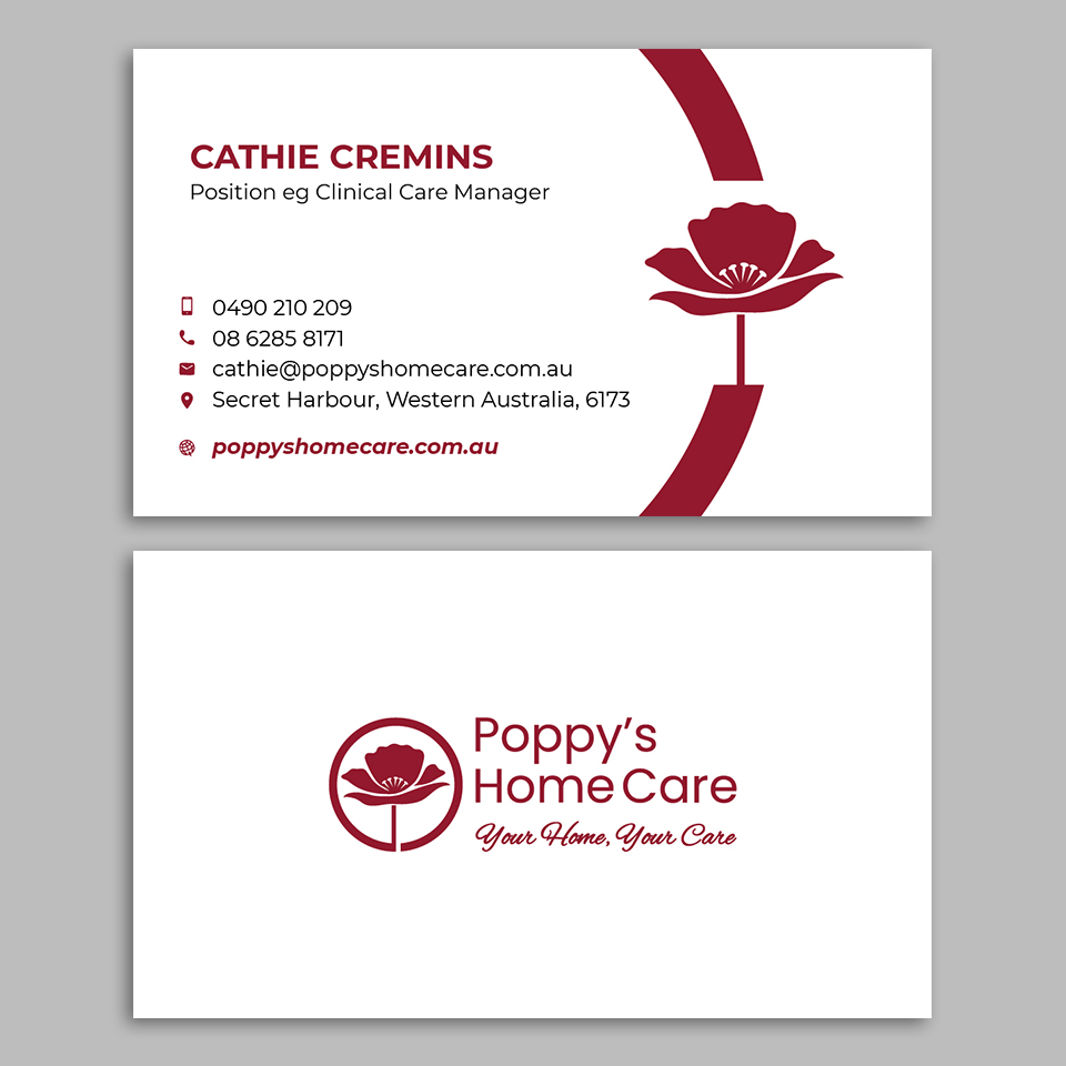 Business Card Design by YourLogoMaster for Poppy's Home Care | Design #34599996