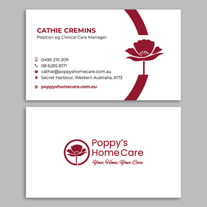 Business Card Design by YourLogoMaster for Poppy's Home Care | Design: #34599996