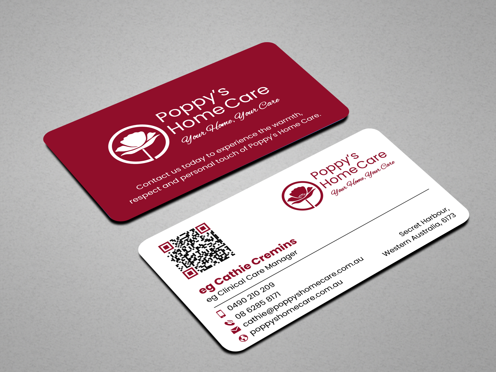 Diseño de Tarjeta de Presentación por freelancer75 para Poppy's Home Care | Diseño #34600811