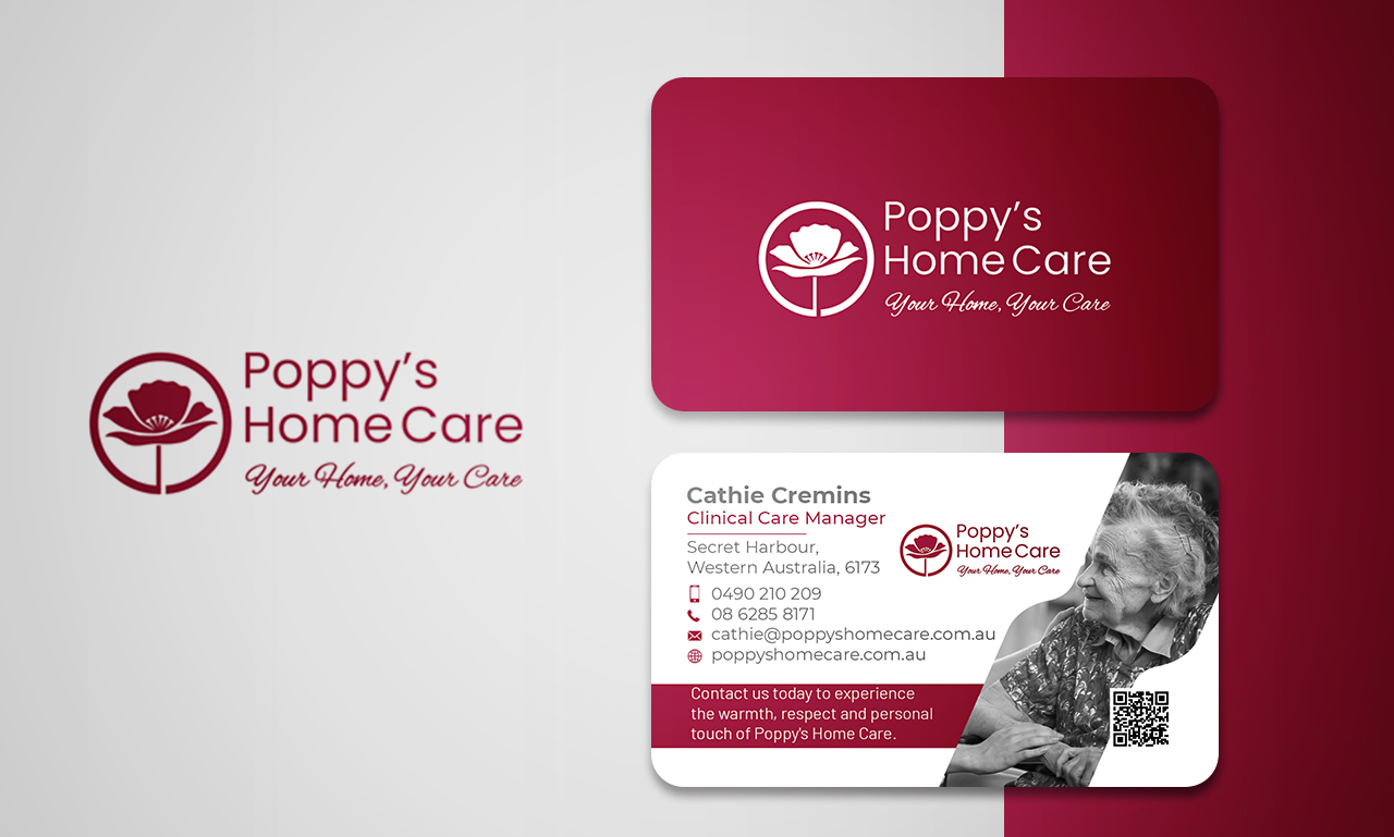 Diseño de Tarjeta de Presentación por mallikage para Poppy's Home Care | Diseño #34590436