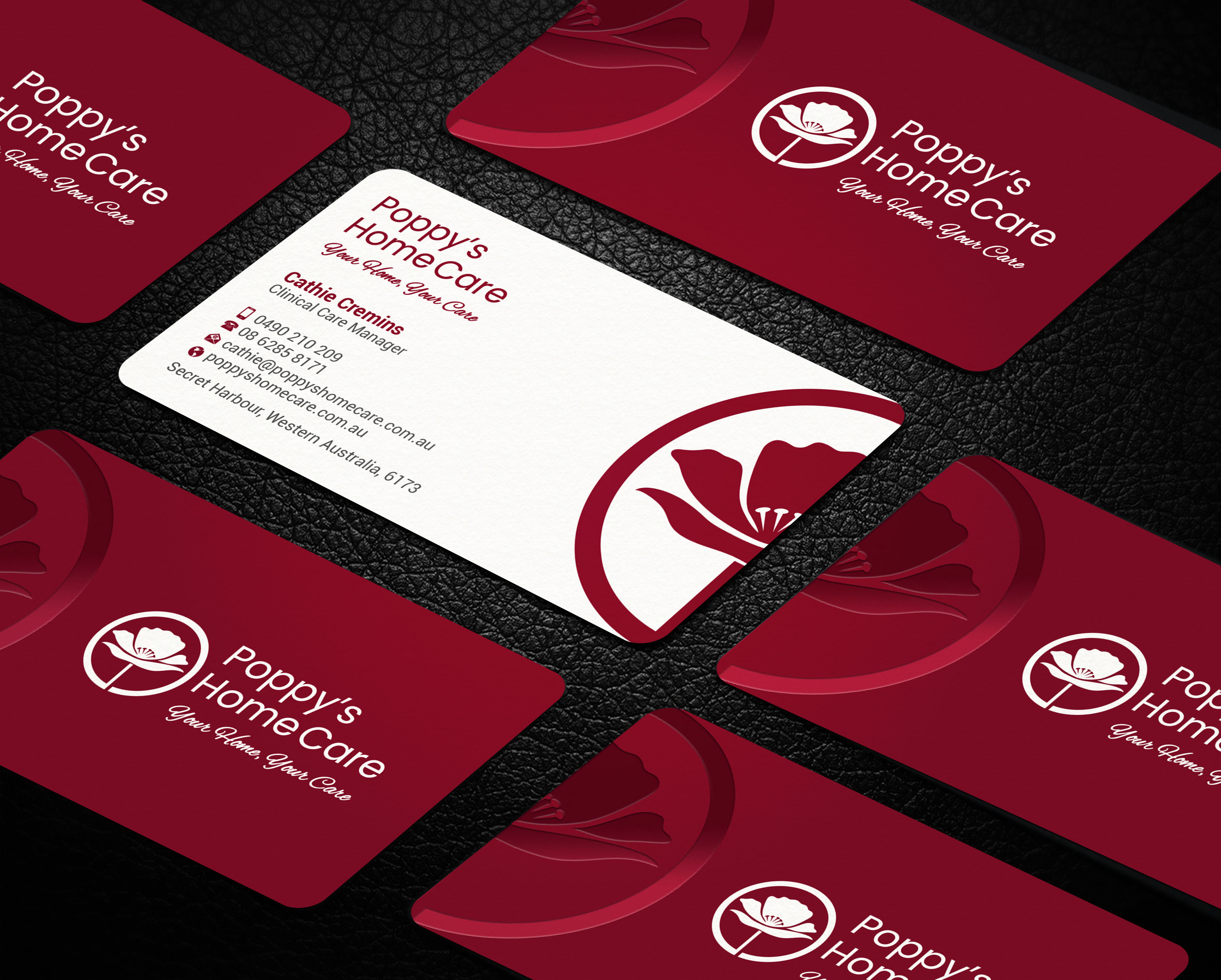 Business Card Design by LAXMI DESIGNHUB for Poppy's Home Care | Design #34580852