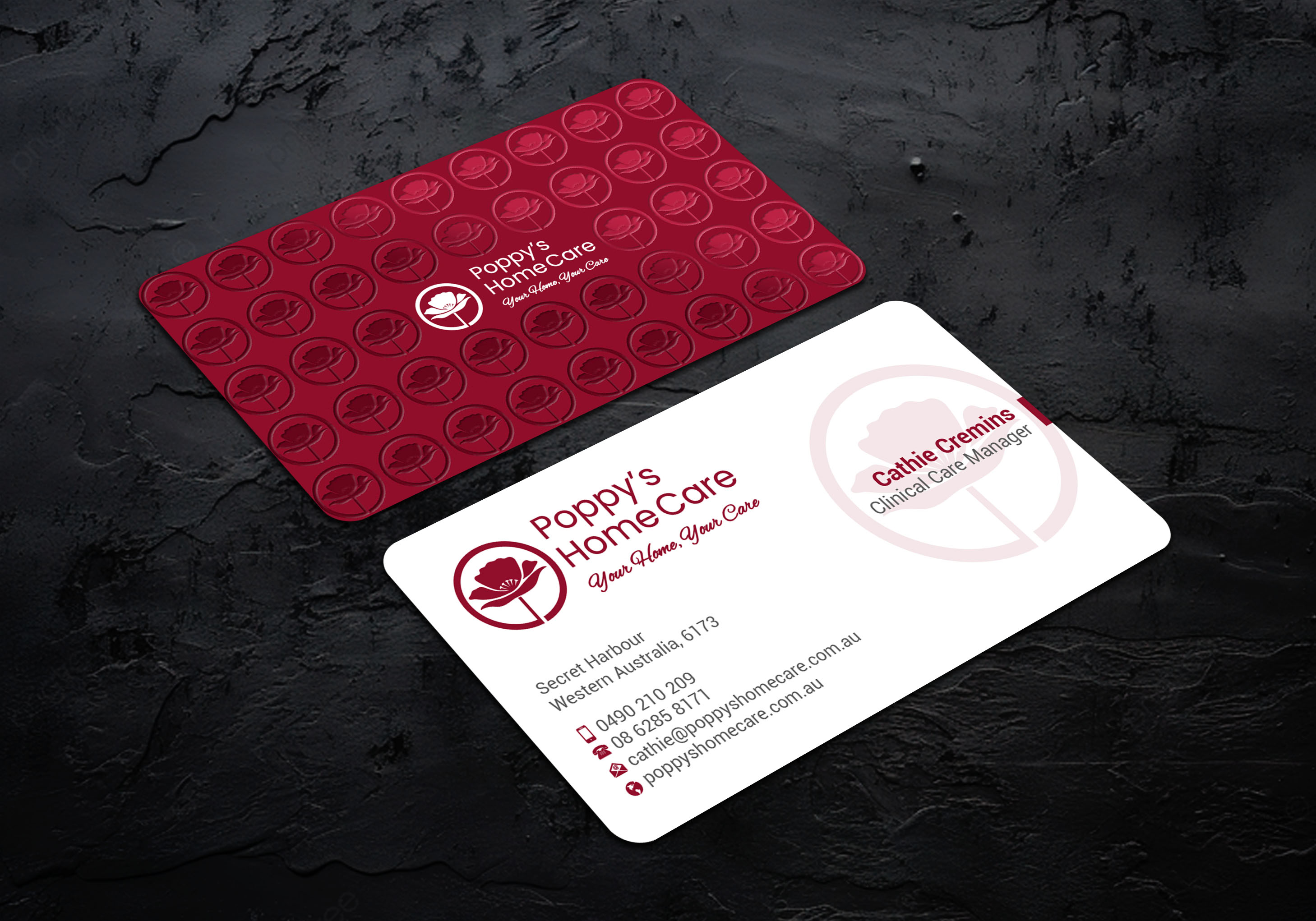 Business Card Design by LAXMI DESIGNHUB for Poppy's Home Care | Design #34580940