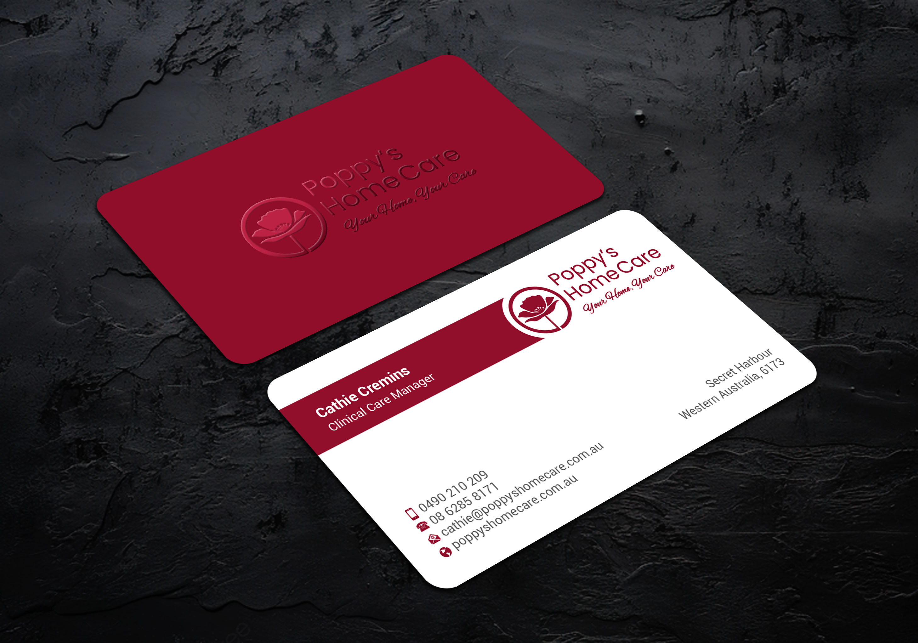 Business Card Design by LAXMI DESIGNHUB for Poppy's Home Care | Design #34580943