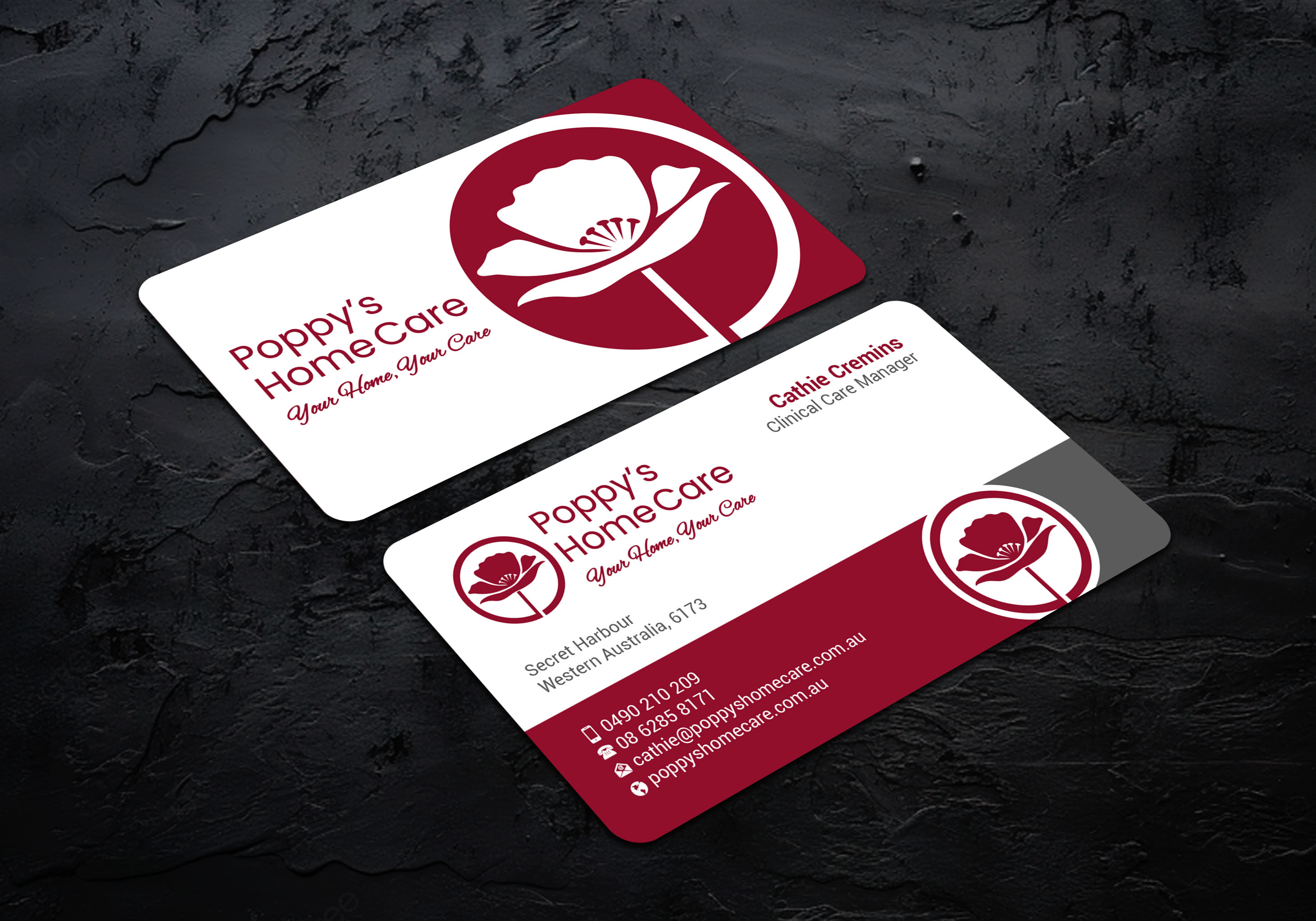 Business Card Design by LAXMI DESIGNHUB for Poppy's Home Care | Design #34580948