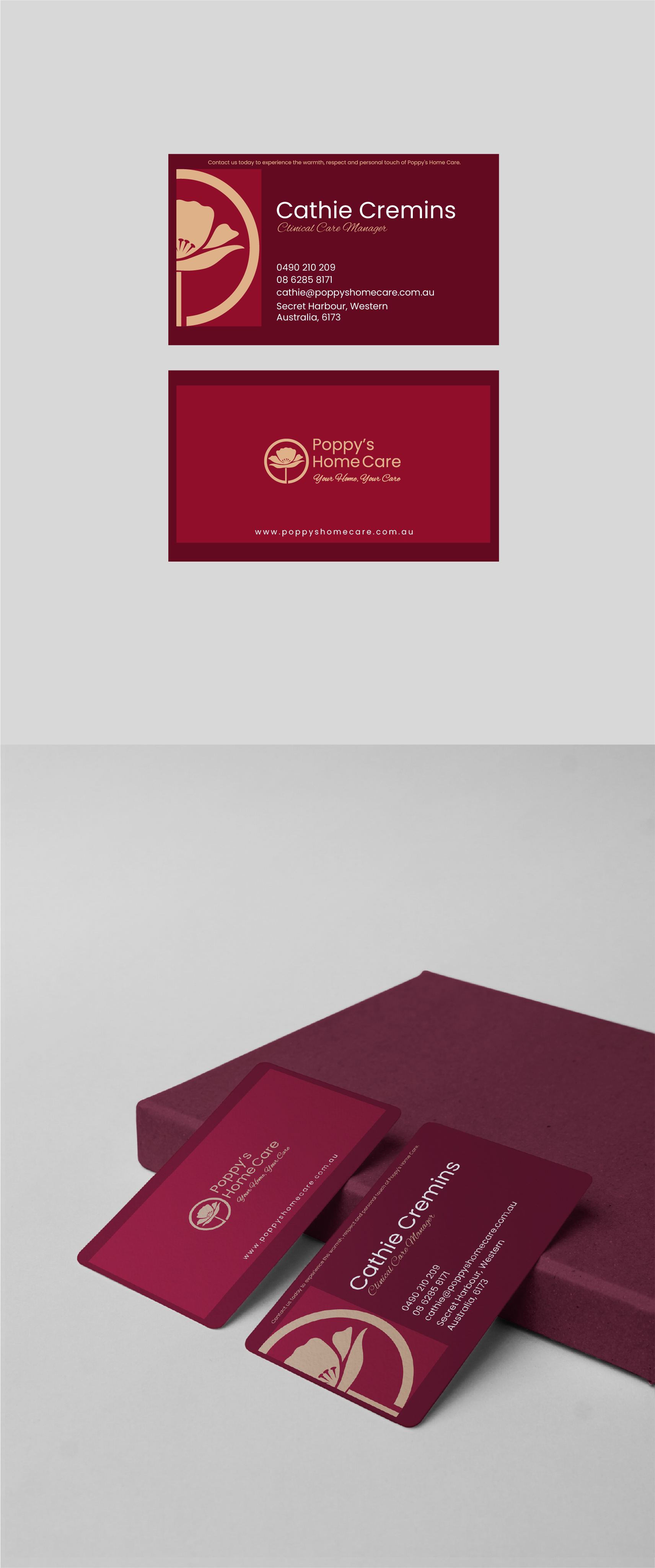 Business Card Design by saifysyed Studio for Poppy's Home Care | Design #34586387