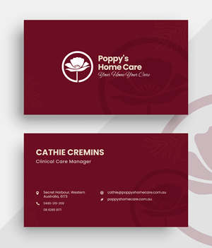 Diseño de Tarjeta de Presentación por Graphic Guy para Poppy's Home Care | Diseño #34582893