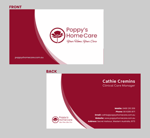 Business Card Design by WebDesk Solution for Poppy's Home Care | Design: #34595839