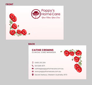 Business Card Design by WebDesk Solution for Poppy's Home Care | Design: #34595842