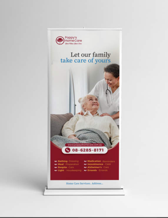 Diseño de Stand de Feria por Resolution -  Artistic Production Services para Poppy's Home Care | Diseño #34580934