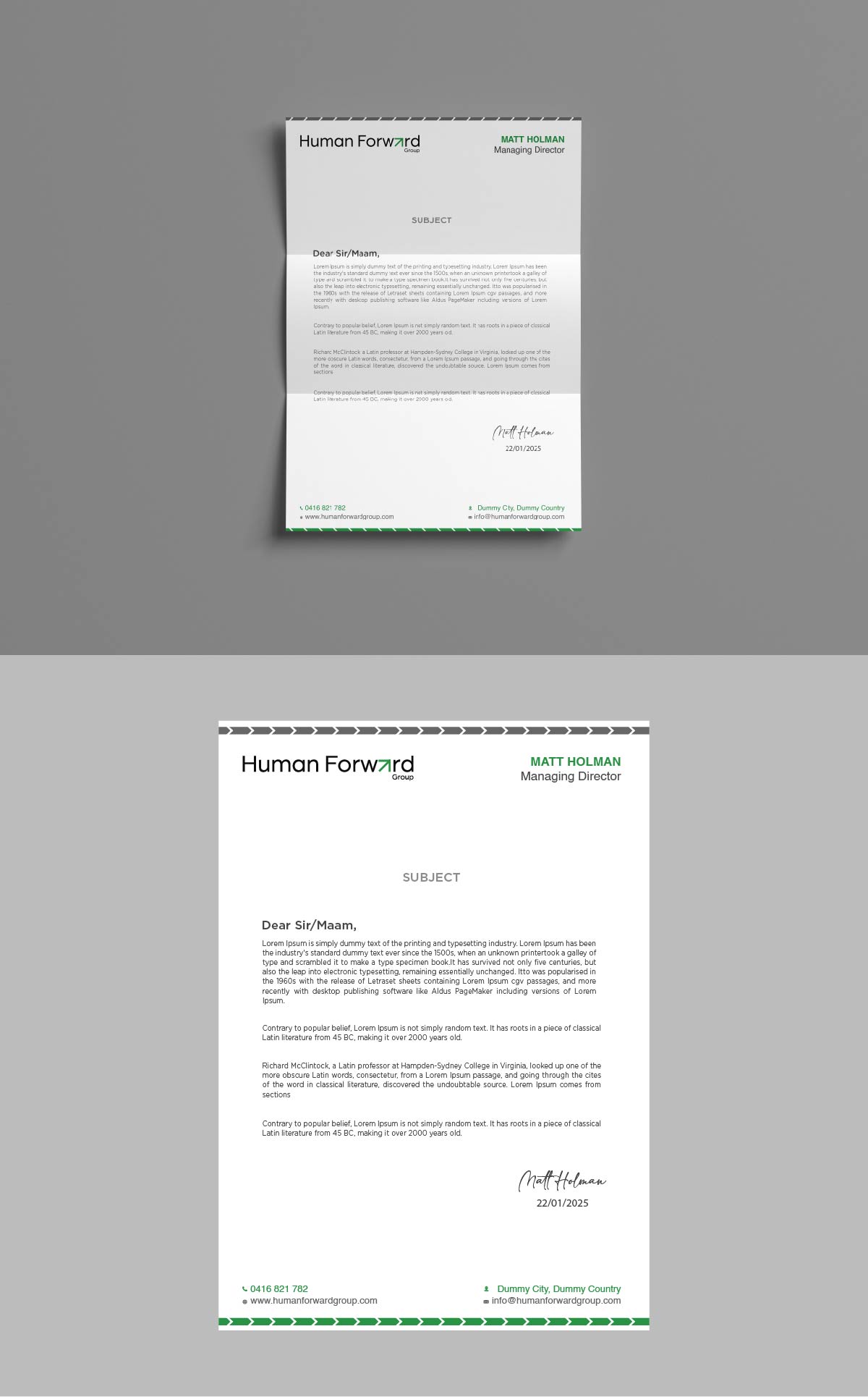 Briefkopf-Design von fly  design für Human Forward Group | Design #34591614