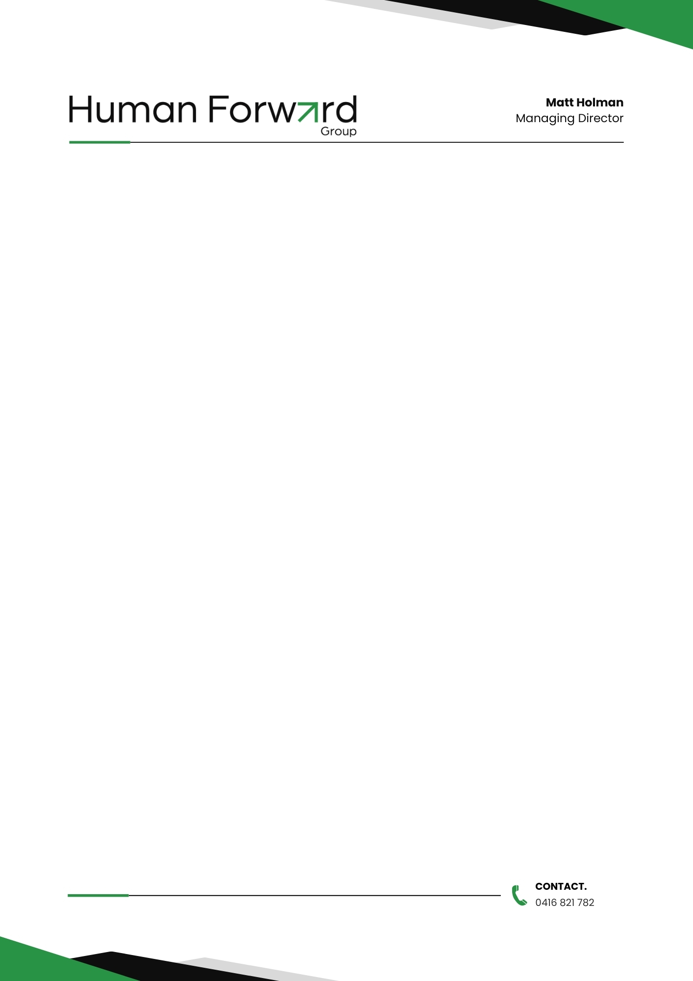 Briefkopf-Design von WebDesk Solution für Human Forward Group | Design #34630161