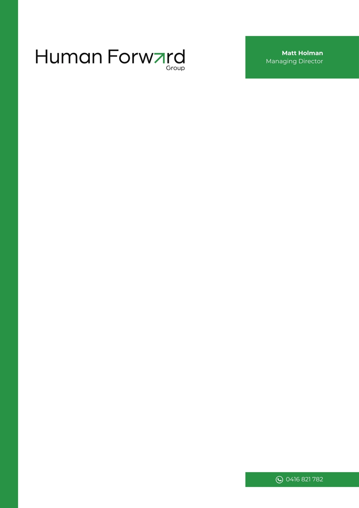 Briefkopf-Design von WebDesk Solution für Human Forward Group | Design #34630162