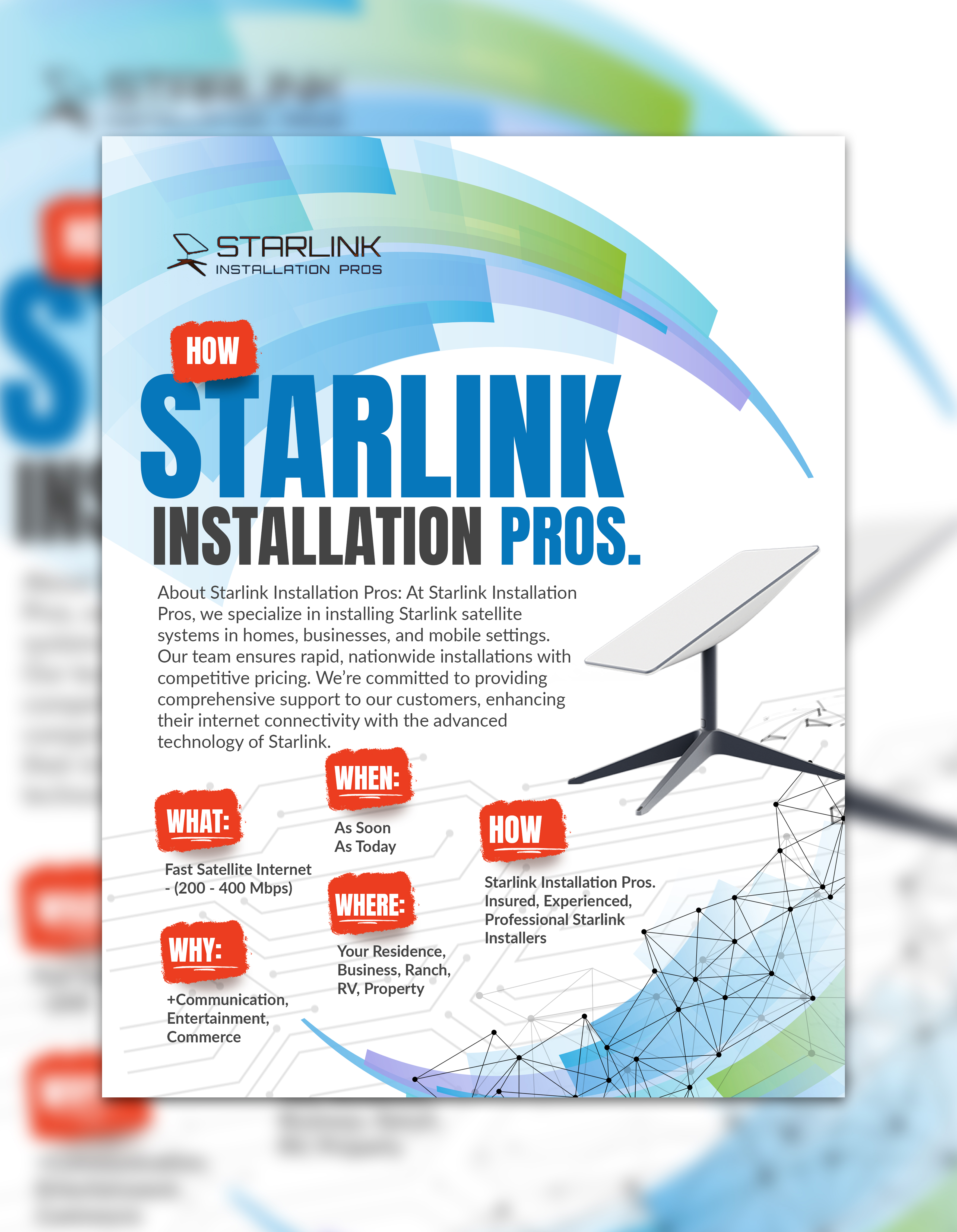 Flyer Design by Osama Soliman for Starlink Installation Pros | Design #34612818