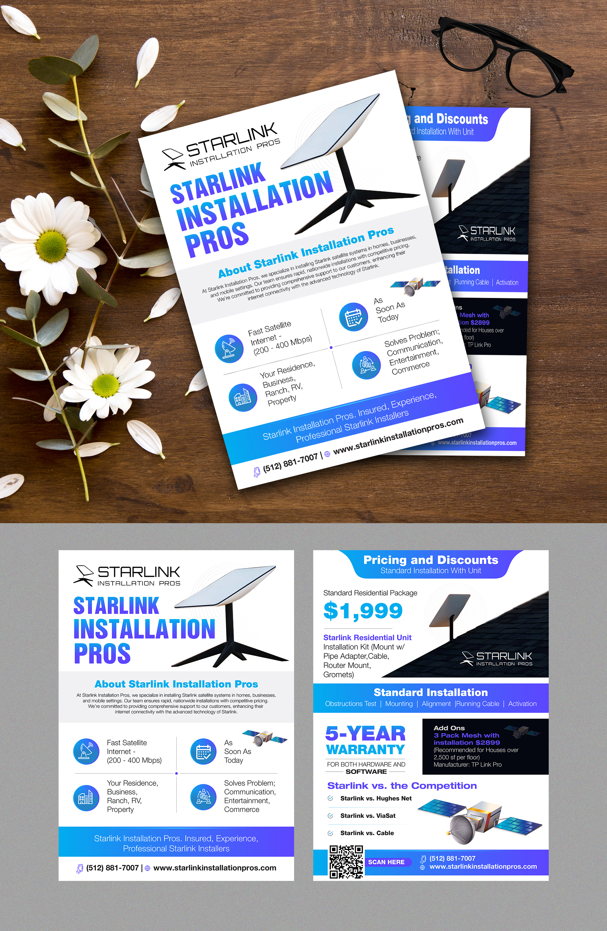 Flyer Design by 123graphics for Starlink Installation Pros | Design #34607046
