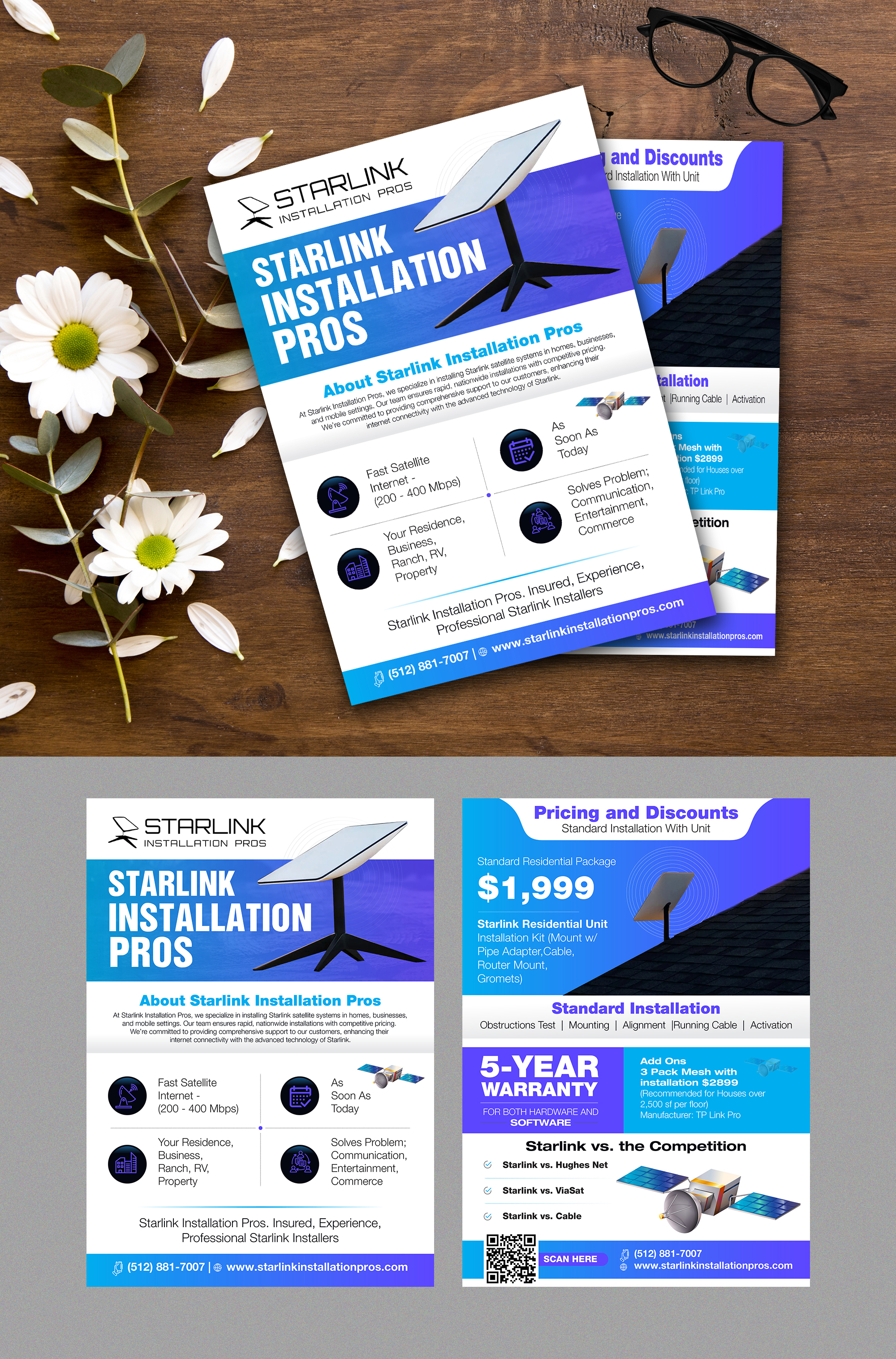 Flyer Design by 123graphics for Starlink Installation Pros | Design #34607066