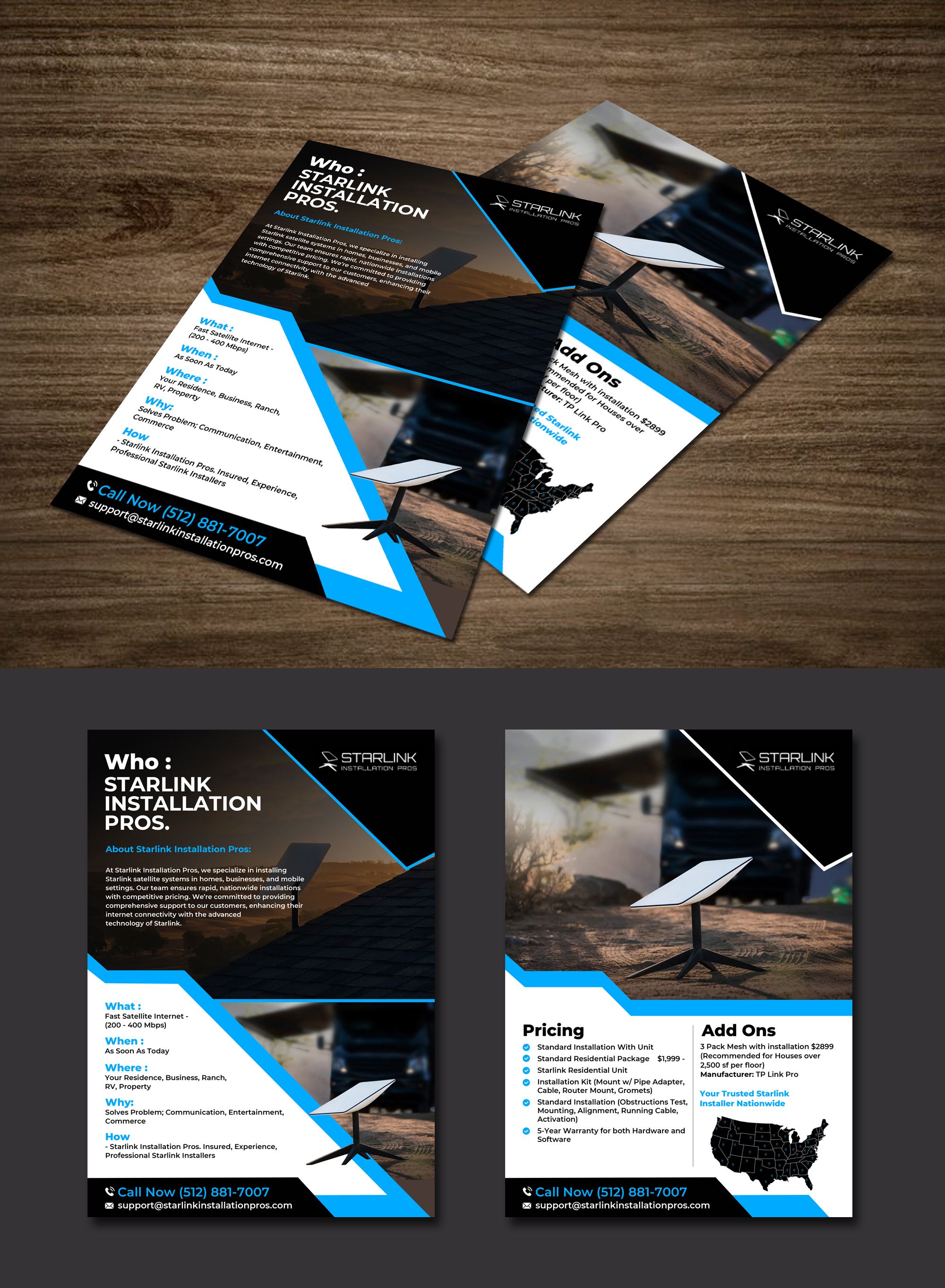 Flyer Design by websmartusa for Starlink Installation Pros | Design #34599640