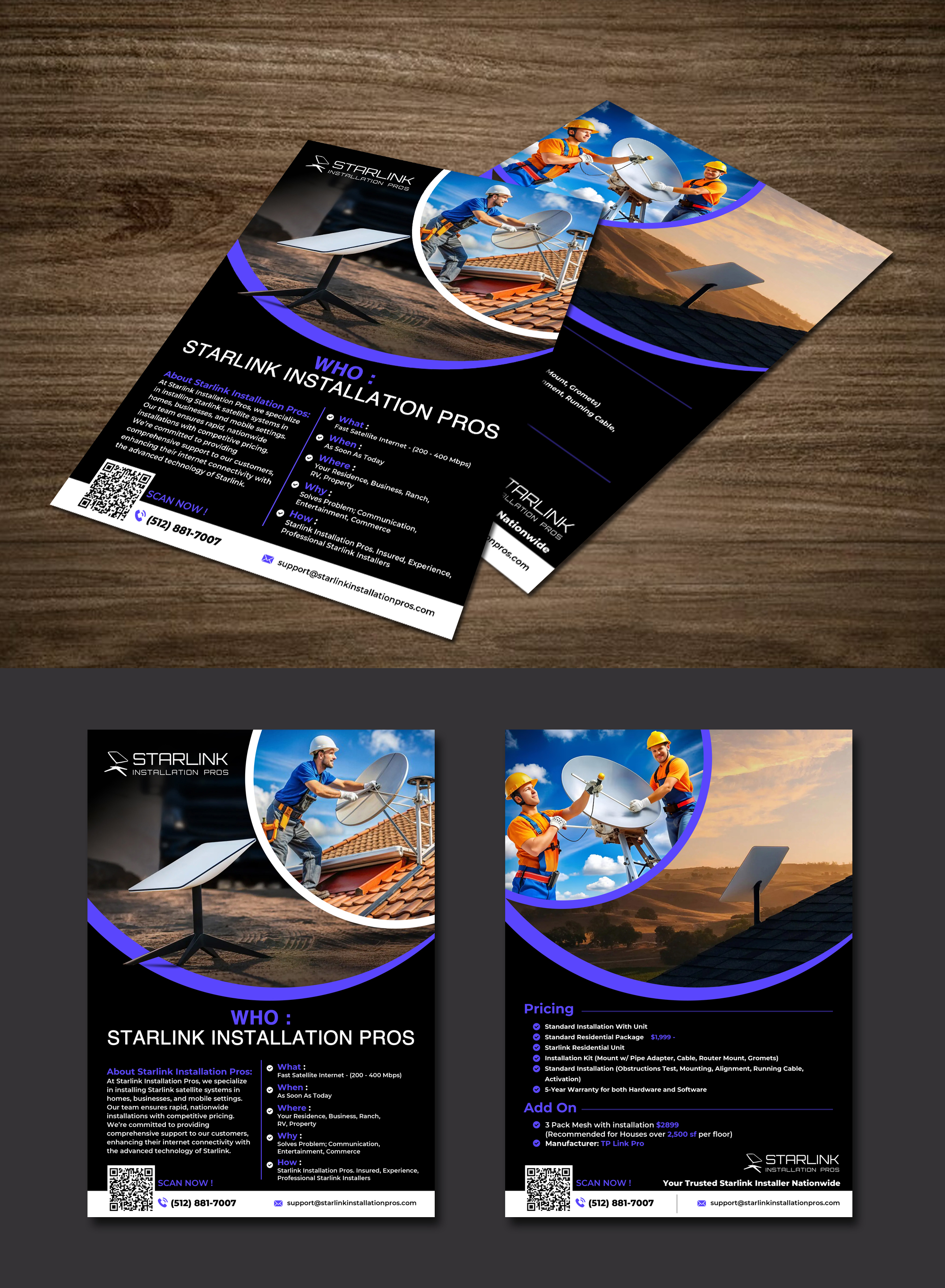 Flyer Design by websmartusa for Starlink Installation Pros | Design #34607220
