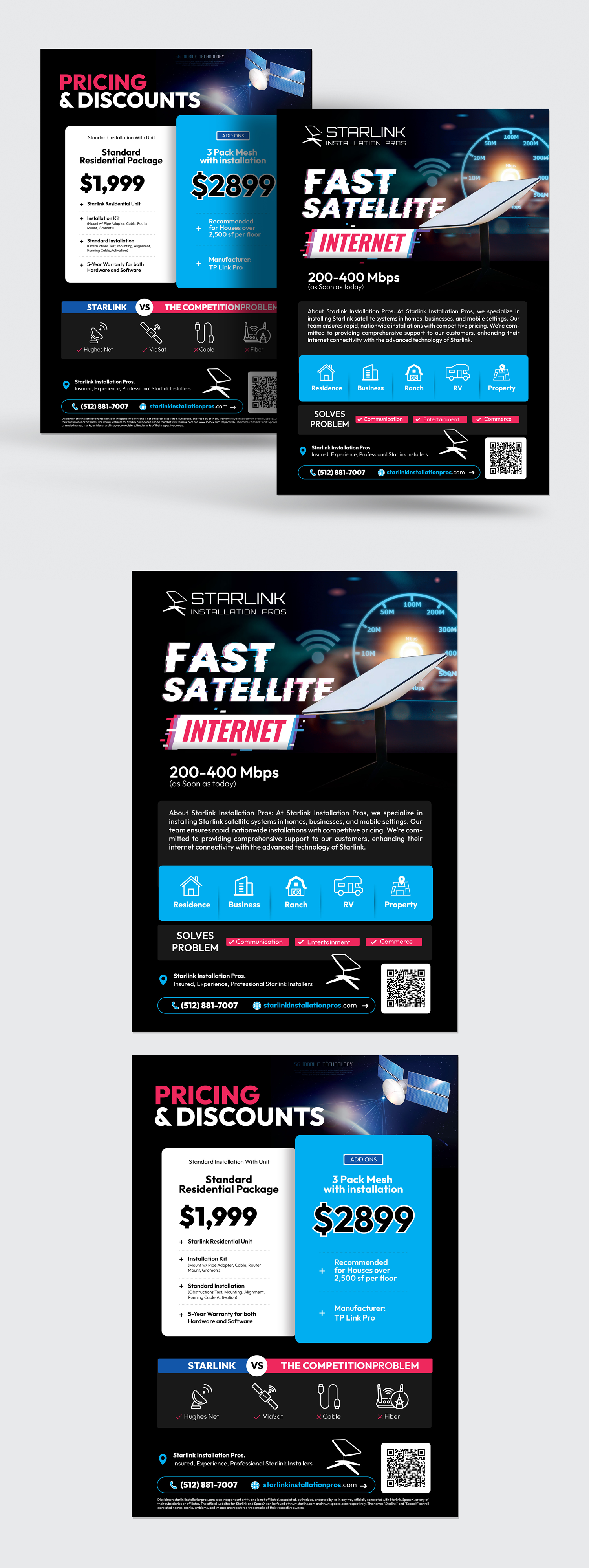 Flyer Design by vcreatived for Starlink Installation Pros | Design #34613566
