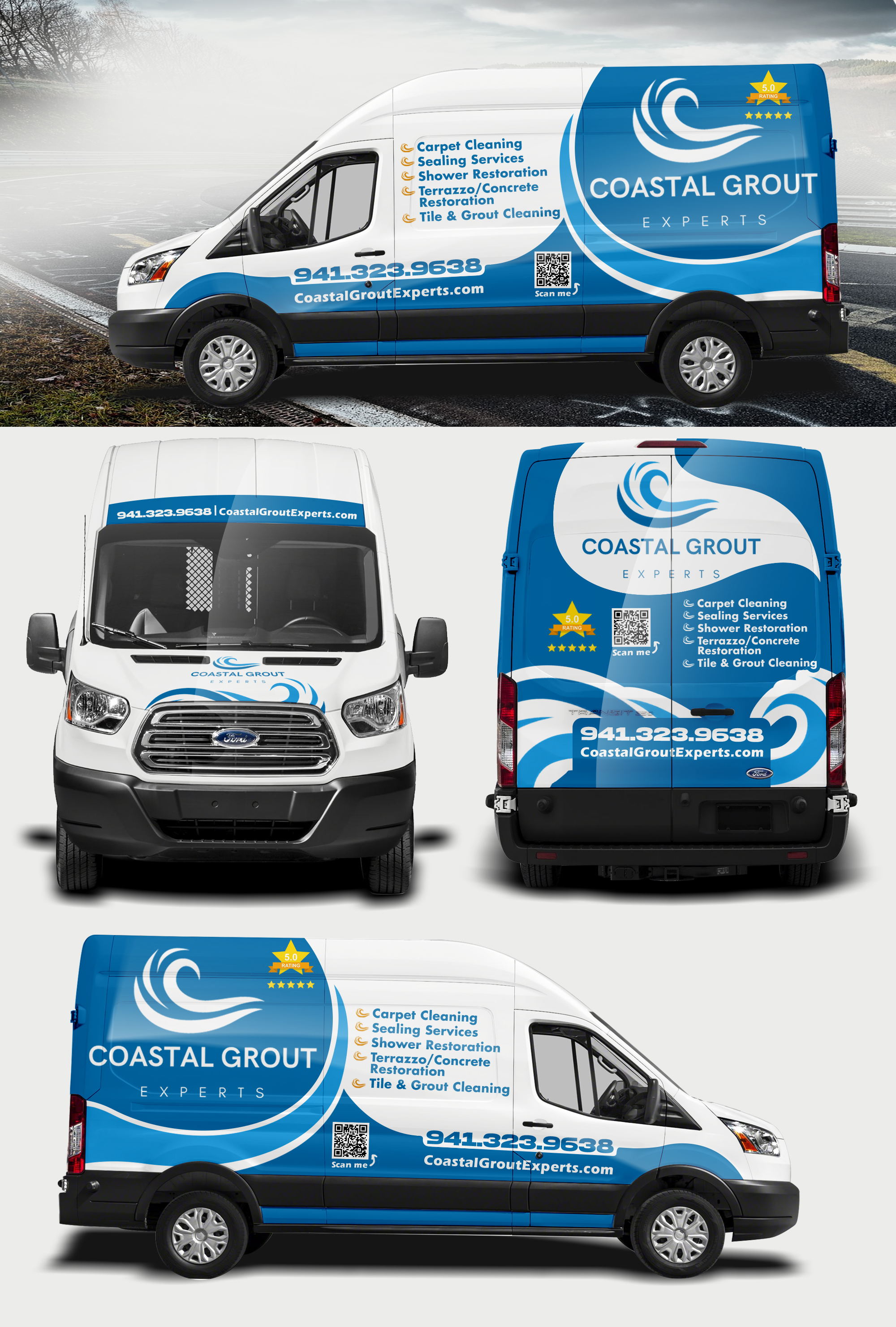 Diseño de Rotulación de Vehículo por websmartusa para Coastal grout experts | Diseño #34612117