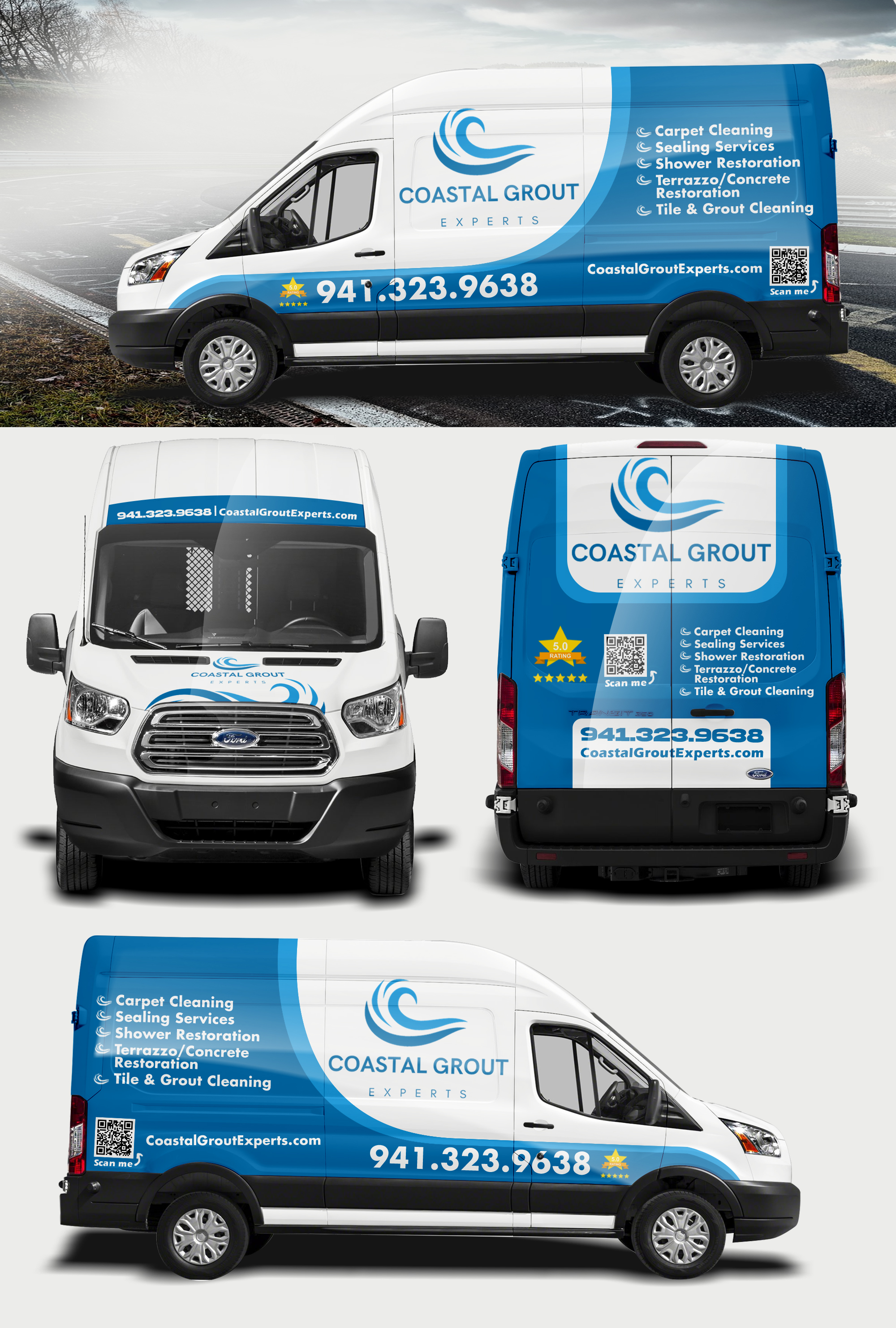 Diseño de Rotulación de Vehículo por websmartusa para Coastal grout experts | Diseño #34612121