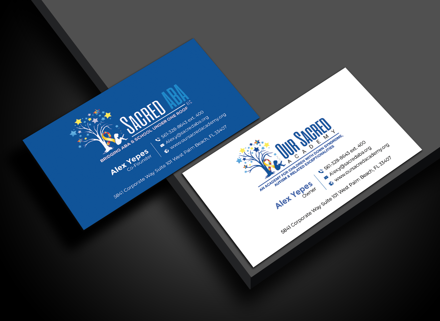 Business Card Design by Graphixpointt for Sacred ABA LLC.  | Design #34612940