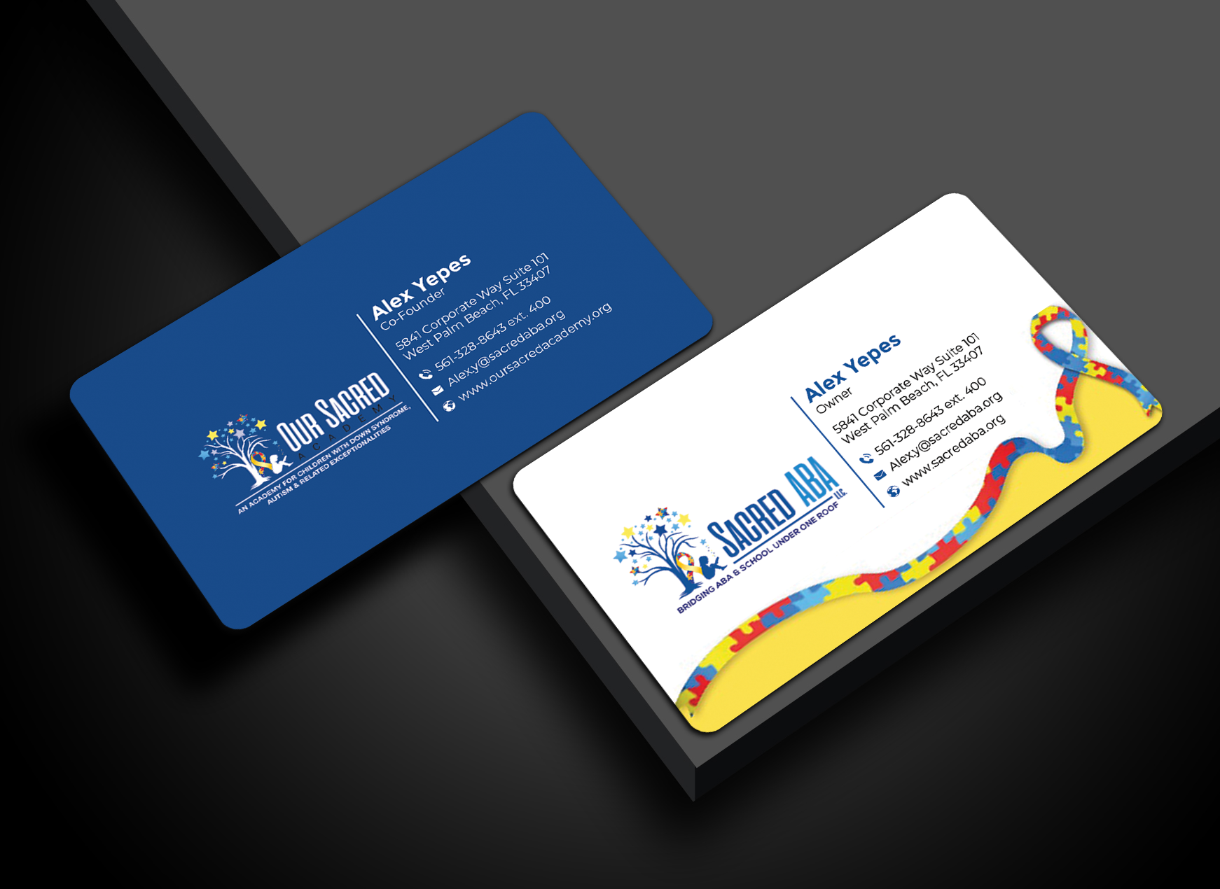 Business Card Design by Graphixpointt for Sacred ABA LLC.  | Design #34627820
