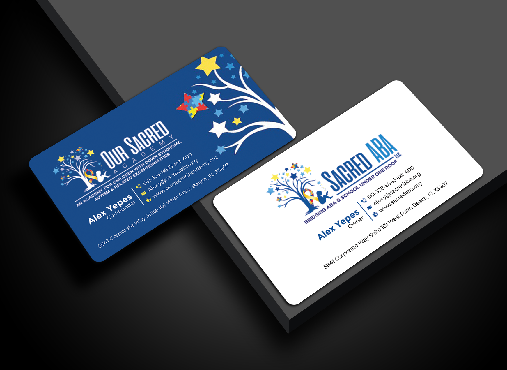 Business Card Design by Graphixpointt for Sacred ABA LLC.  | Design #34628424