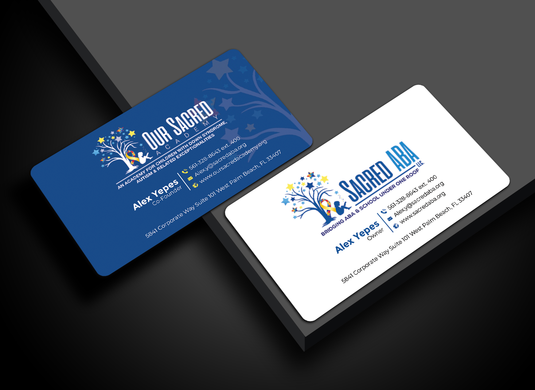 Business Card Design by Graphixpointt for Sacred ABA LLC.  | Design #34628425