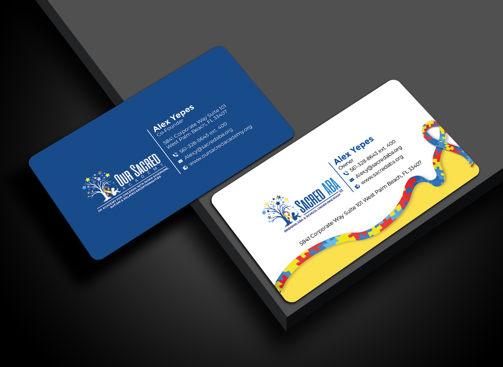 Business Card Design by Graphixpointt for Sacred ABA LLC.  | Design #34628540