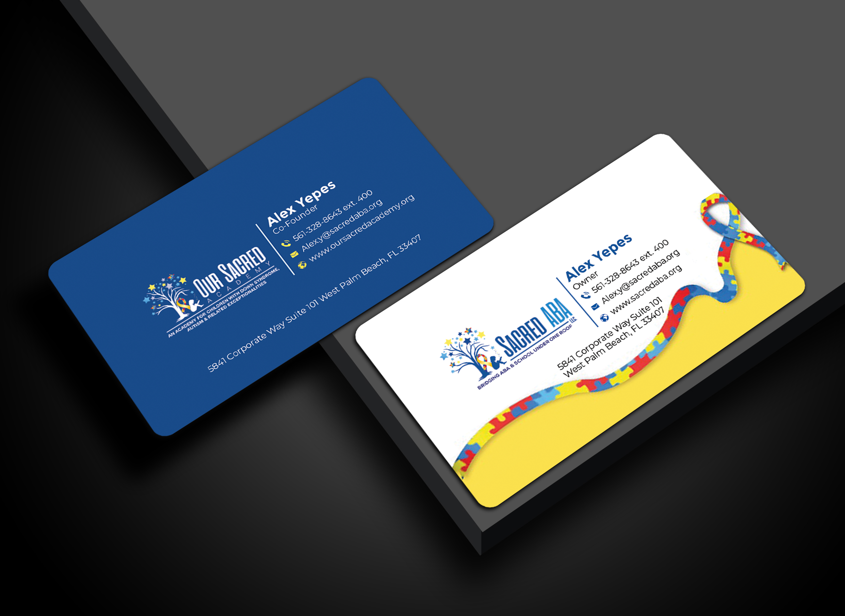 Business Card Design by Graphixpointt for Sacred ABA LLC.  | Design #34628542