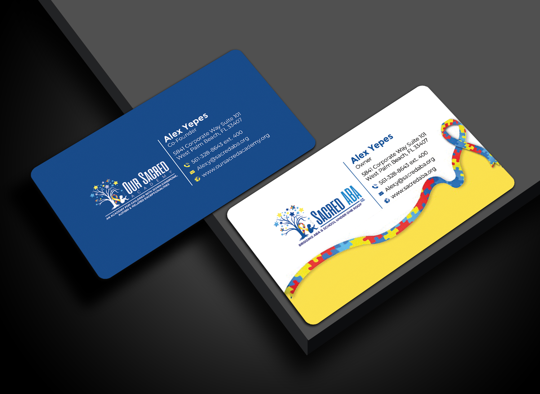 Business Card Design by Graphixpointt for Sacred ABA LLC.  | Design #34628708