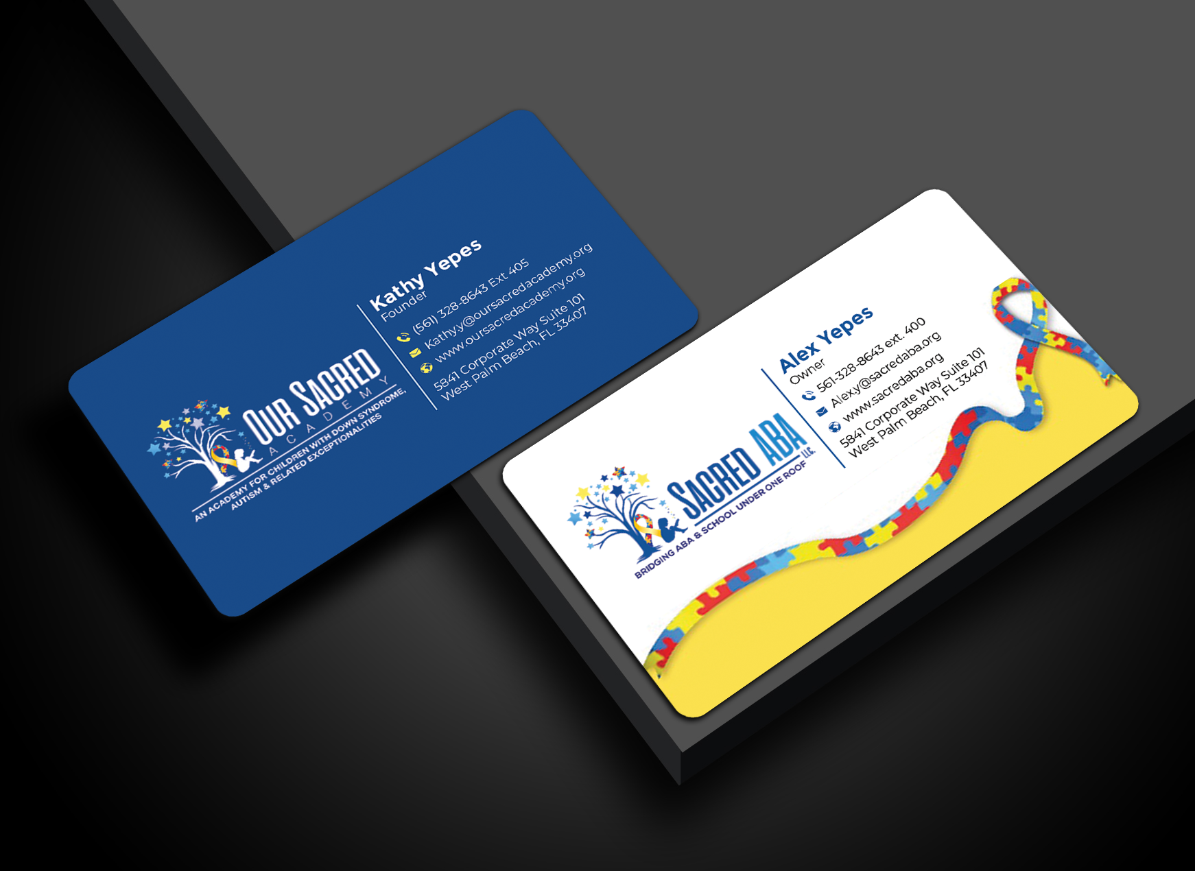 Business Card Design by Graphixpointt for Sacred ABA LLC.  | Design #34634217