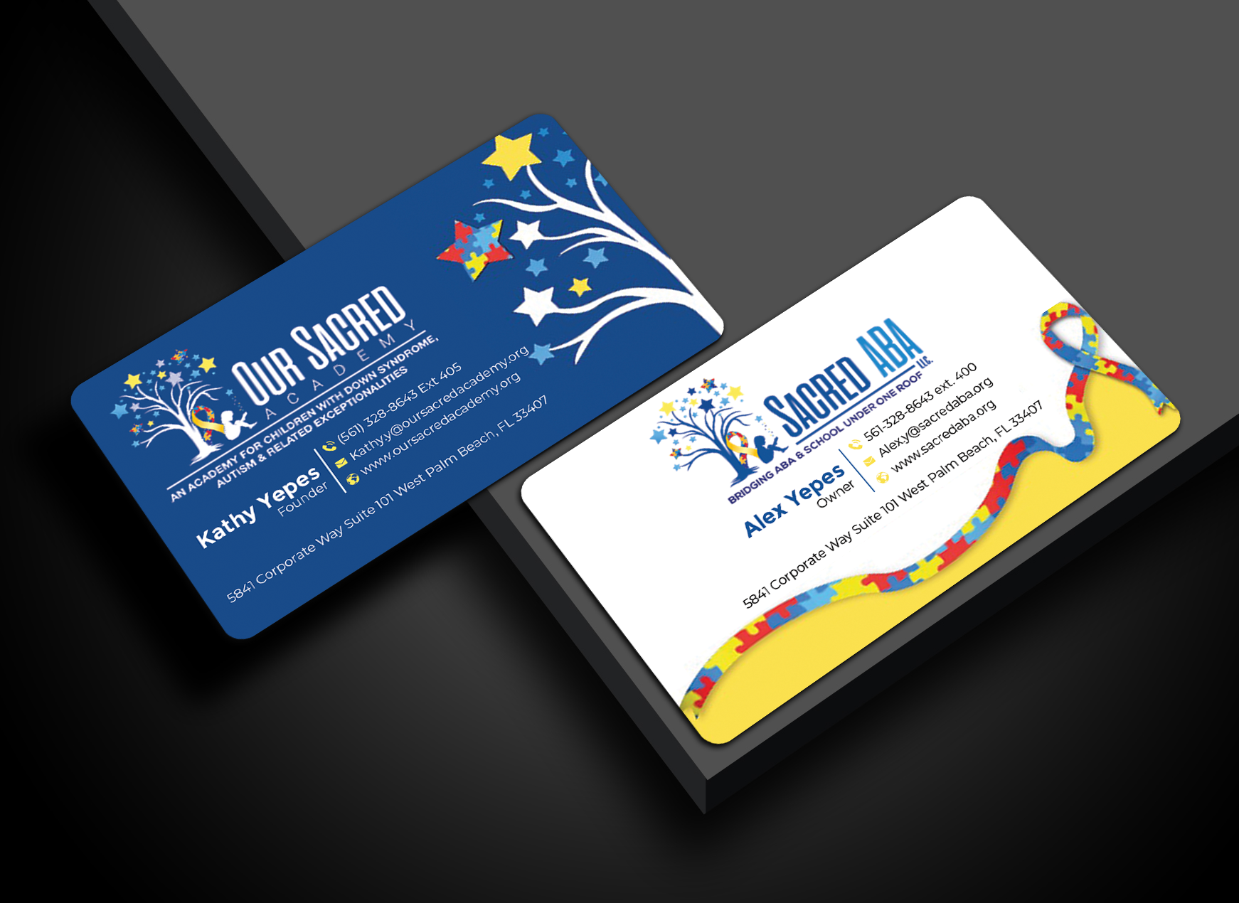 Business Card Design by Graphixpointt for Sacred ABA LLC.  | Design #34634221