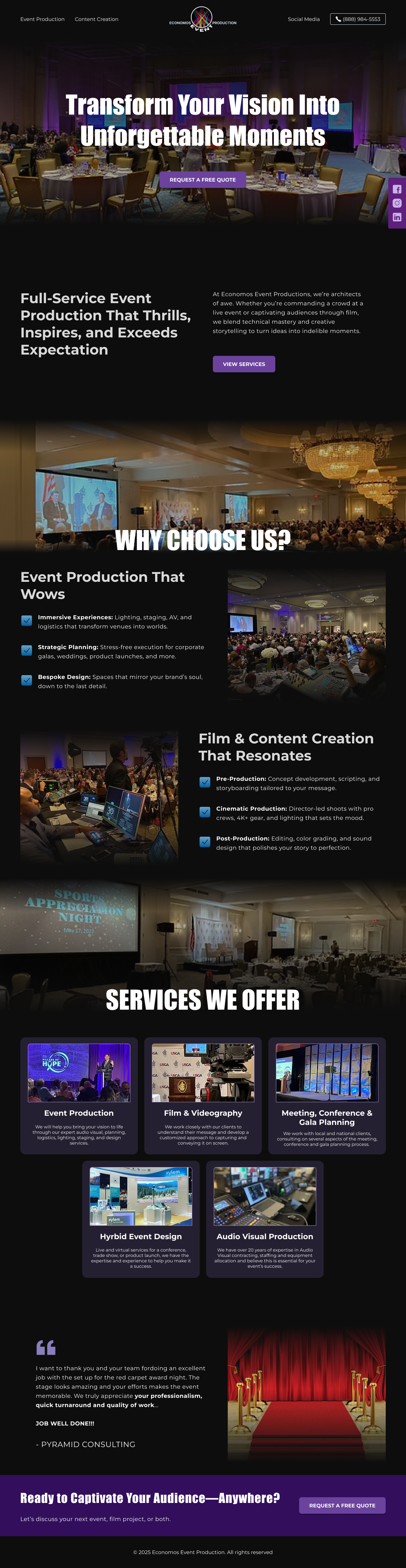Wix Design by EPF98Designs for EEP Events LLC | Design #34623720
