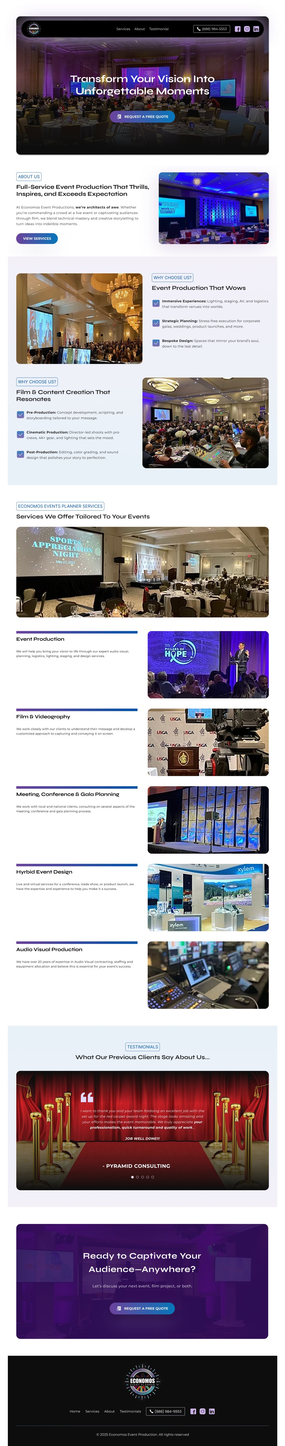 Wix Design by EPF98Designs for EEP Events LLC | Design #34743334