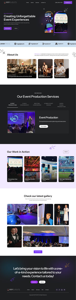 Wix Design by RAJEEV4 for EEP Events LLC | Design #34653375