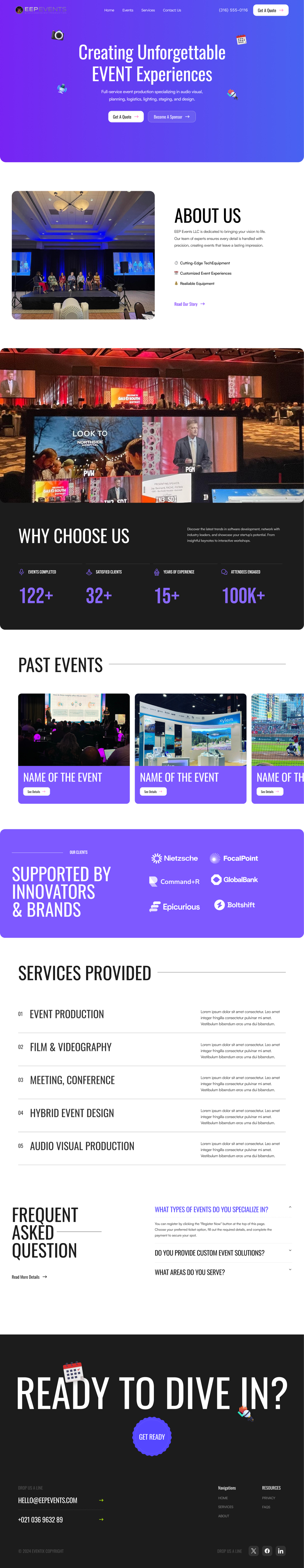 Diseño Wix por RAJEEV4 para EEP Events LLC | Diseño #34653425