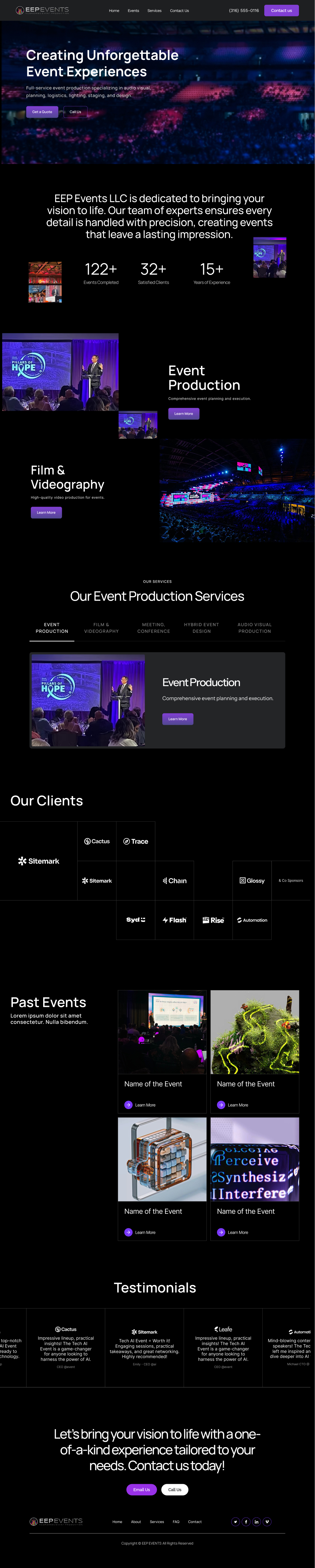 Wix Design by RAJEEV4 for EEP Events LLC | Design #34653444
