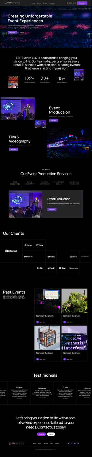 Diseño Wix por RAJEEV4 para EEP Events LLC | Diseño: #34653444