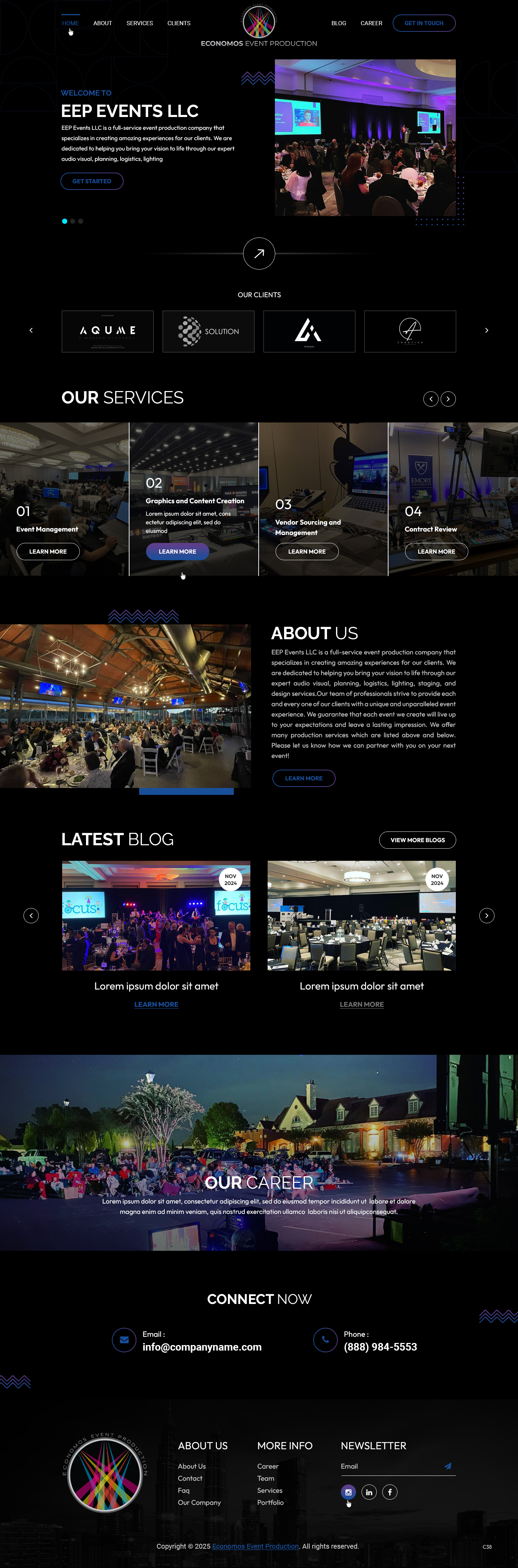 Diseño Wix por pb para EEP Events LLC | Diseño #34626271