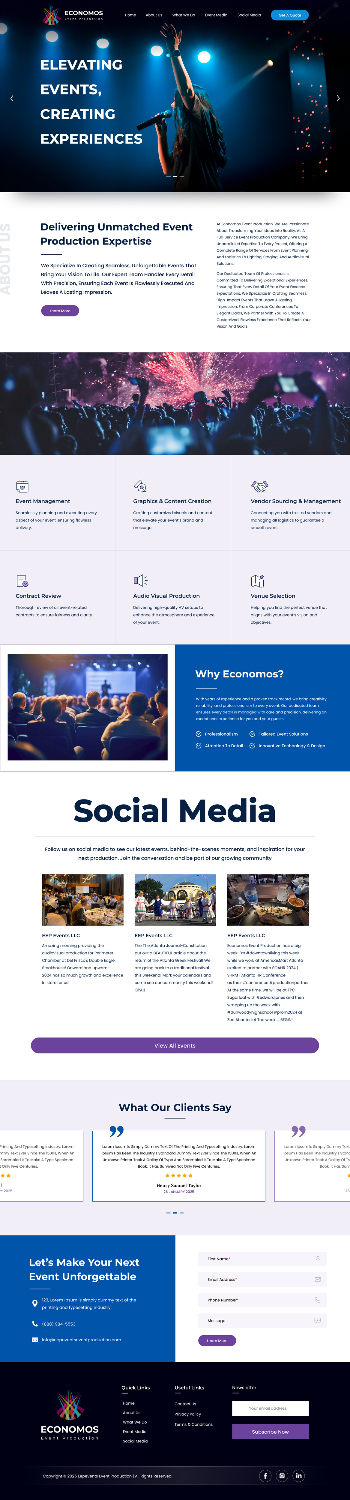 Wix Design by Sbss for EEP Events LLC | Design #34624923