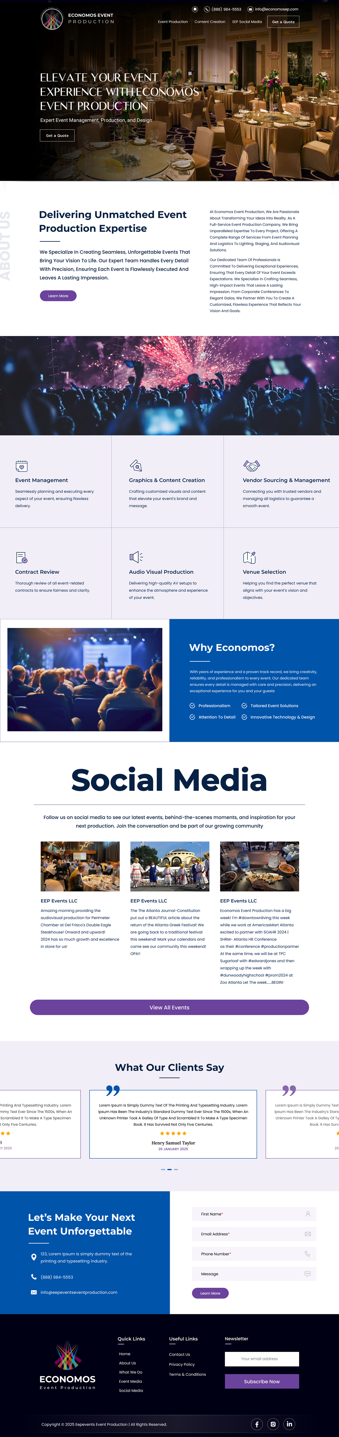 Wix Design by Sbss for EEP Events LLC | Design #34626149
