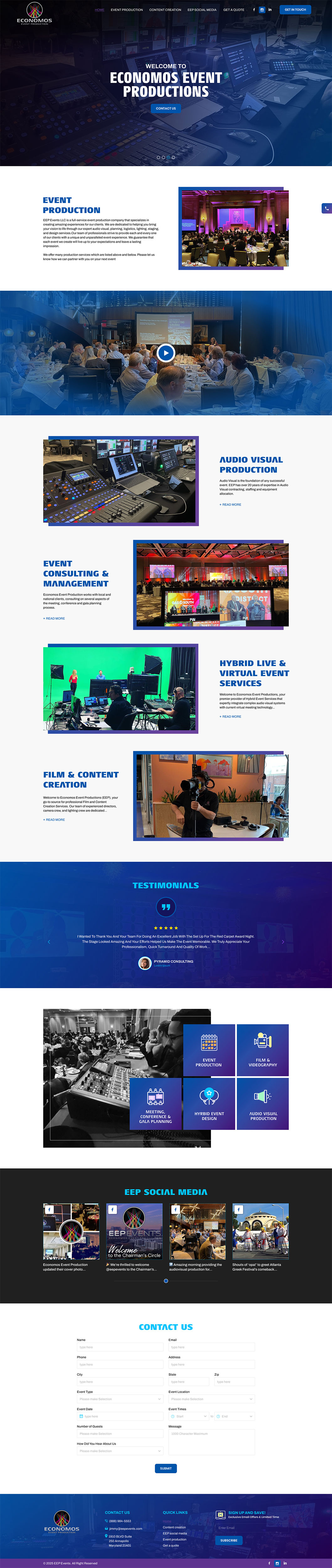 Wix Design by Ved Web Services for EEP Events LLC | Design #34630648