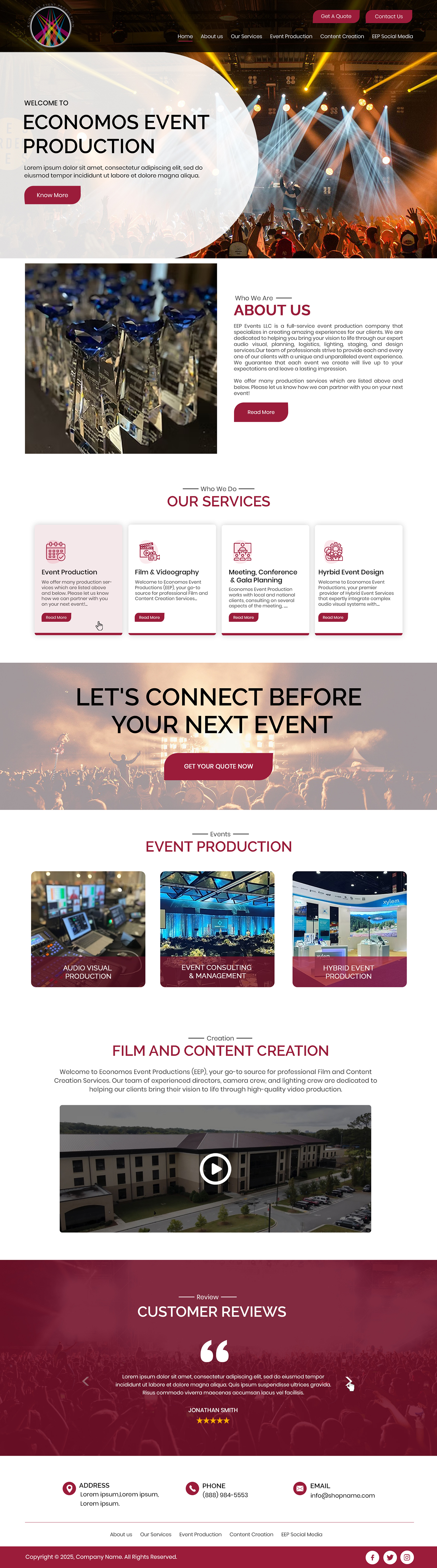 Design Wix par Creations Box 2015 pour EEP Events LLC | Design #34623120