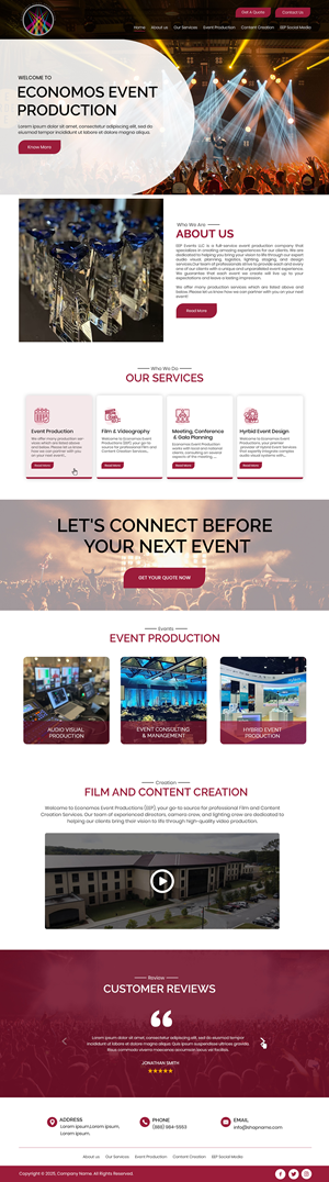 Wix Design by Creations Box 2015 for EEP Events LLC | Design #34623120